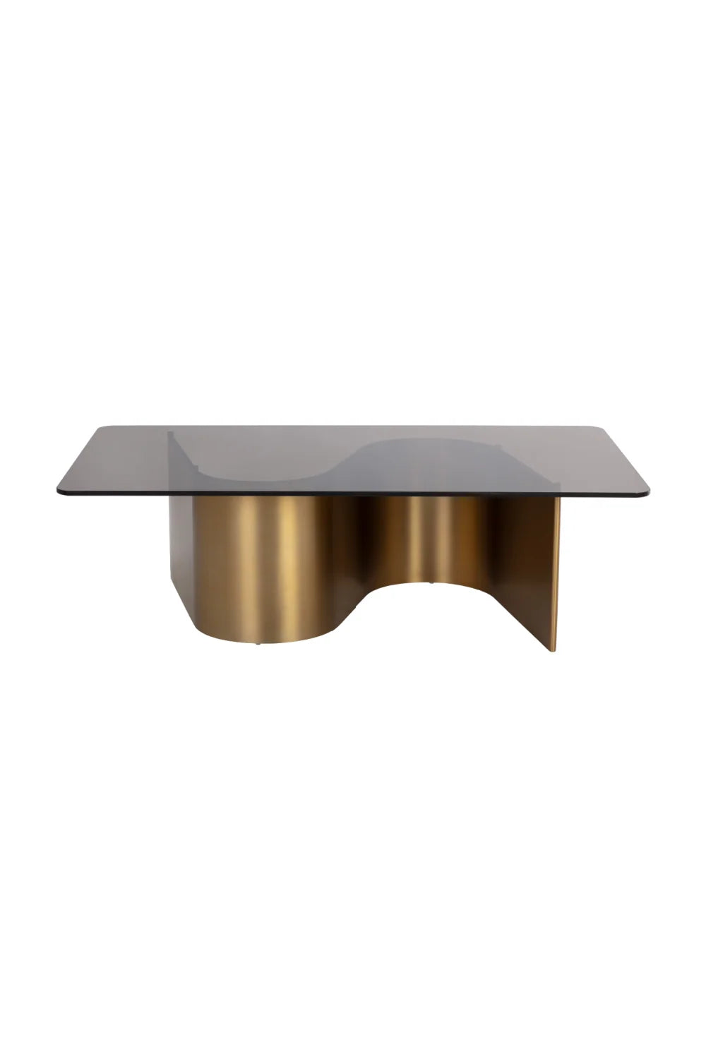 Luxury Rectangular Gold Glass Coffee Table Modern Italian Style for Villa