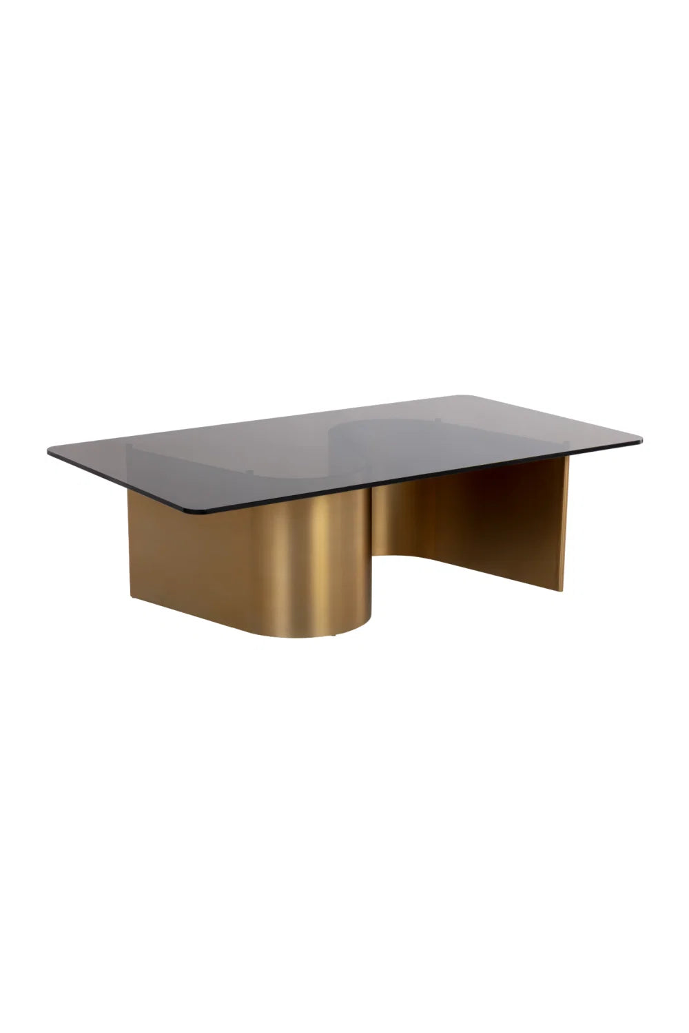 Luxury Rectangular Gold Glass Coffee Table Modern Italian Style for Villa