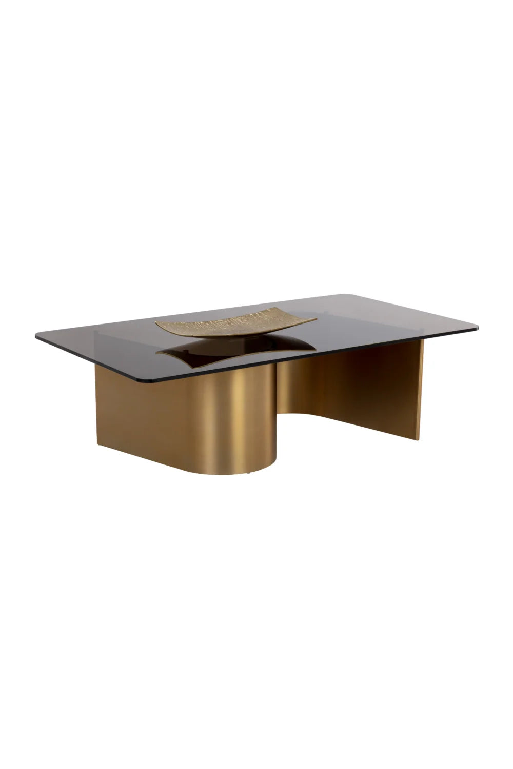 Luxury Rectangular Gold Glass Coffee Table Modern Italian Style for Villa