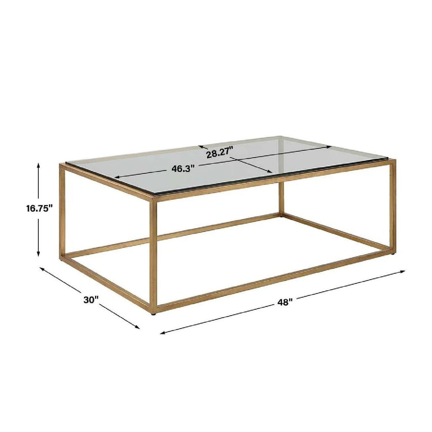 Luxury Rectangular Gold Iron Coffee Table Modern Italian Style for Villa
