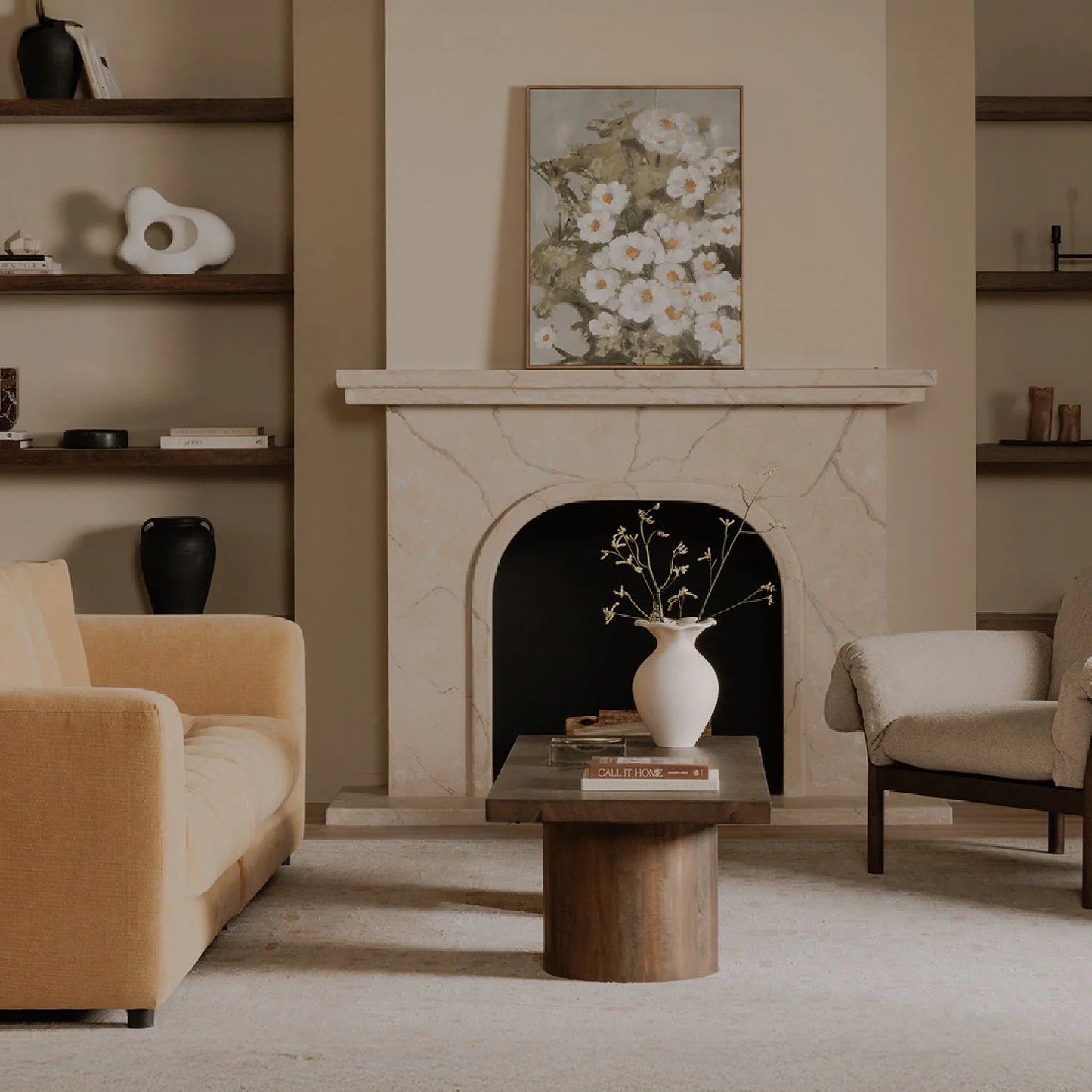 Luxury Rectangular Neem Wood Coffee Table Modern Italian Style for Villa