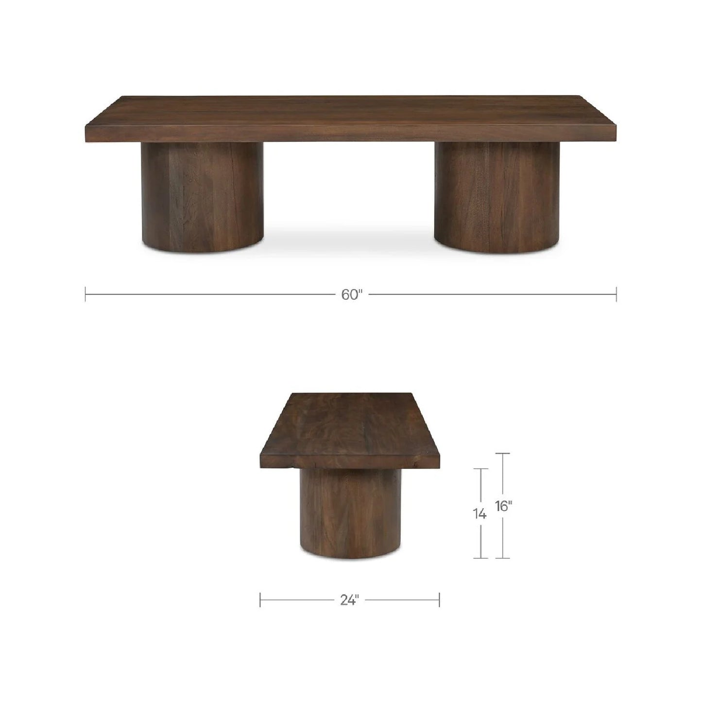 Luxury Rectangular Neem Wood Coffee Table Modern Italian Style for Villa