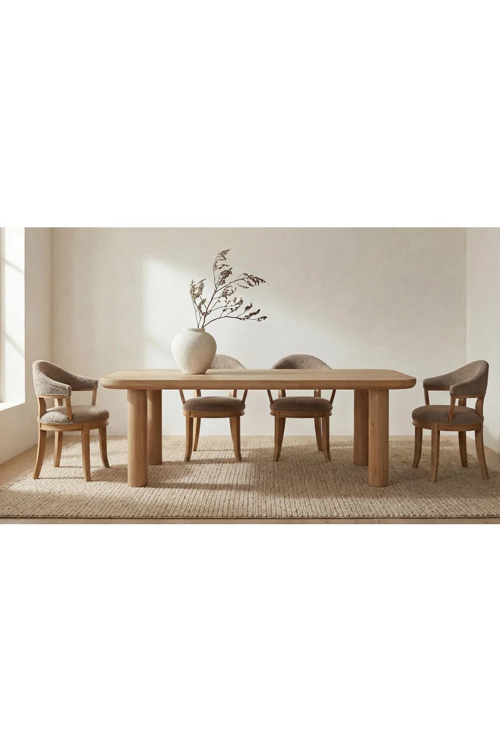 Luxury Rectangular Oak Dining Table Modern Italian Style for Villa