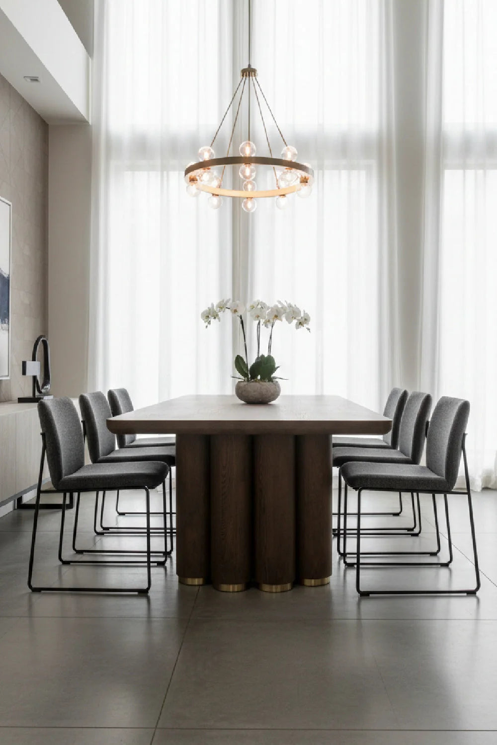 Luxury Rectangular Oak Dining Table Modern Italian Style for Villa