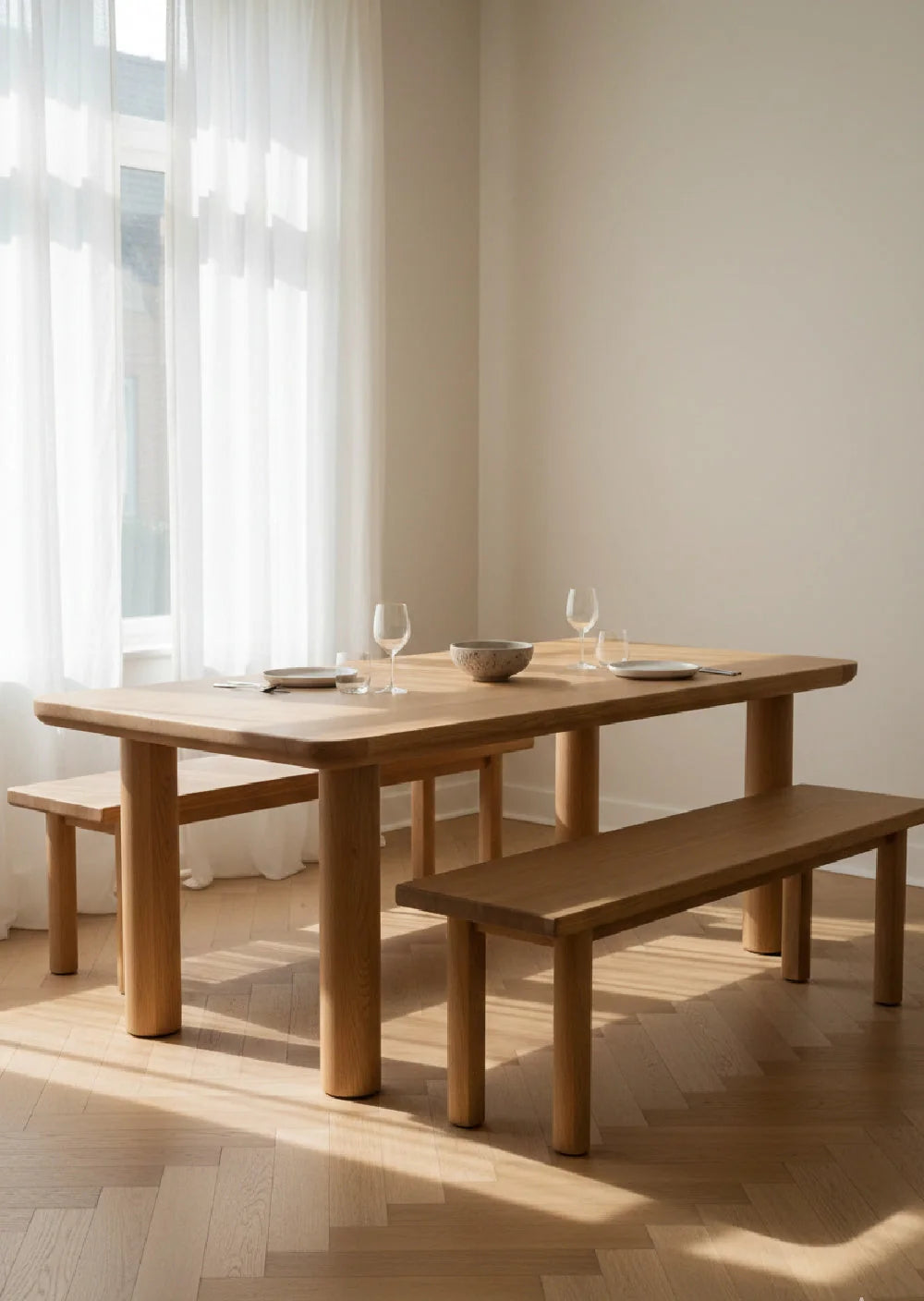 Luxury Rectangular Oak Dining Table Modern Italian Style for Villa