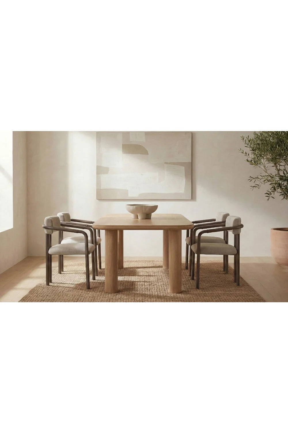 Luxury Rectangular Oak Dining Table Modern Italian Style for Villa