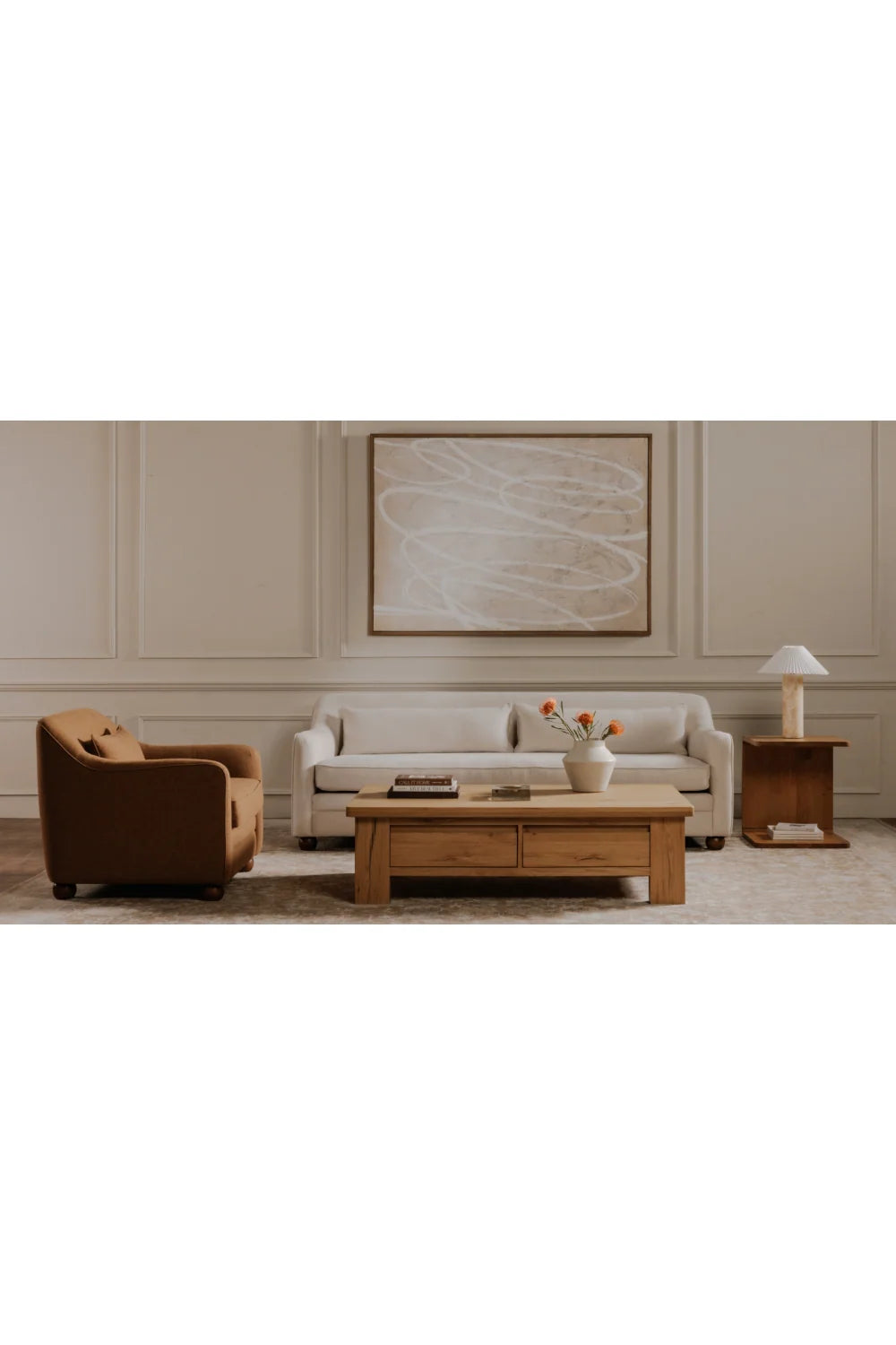 Luxury Rectangular Oak Storage Coffee Table Modern Italian Style for Villa