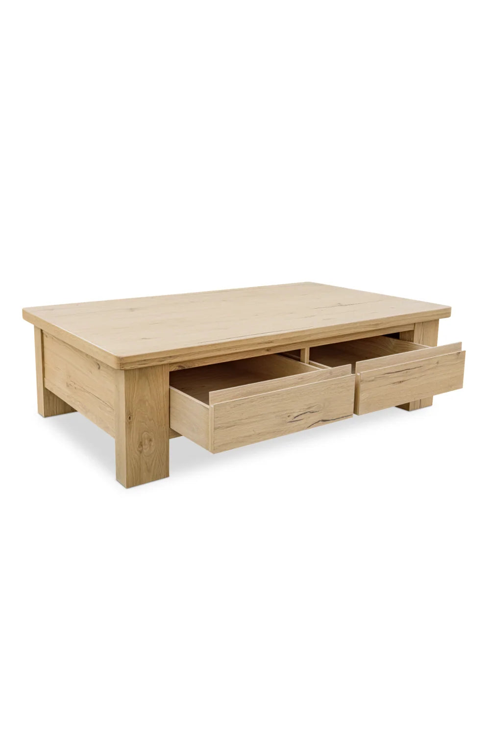 Luxury Rectangular Oak Storage Coffee Table Modern Italian Style for Villa