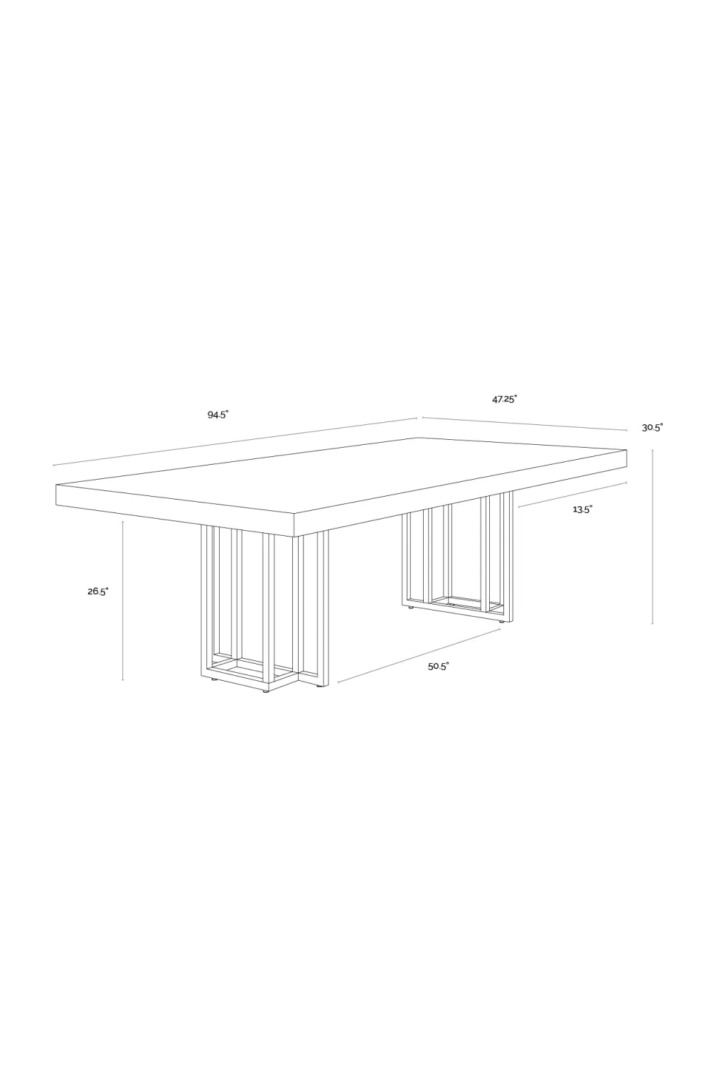 Luxury Rectangular Oak Veneer Dining Table Modern Italian Style for Villa