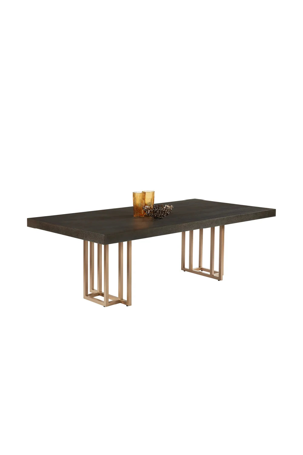 Luxury Rectangular Oak Veneer Dining Table Modern Italian Style for Villa