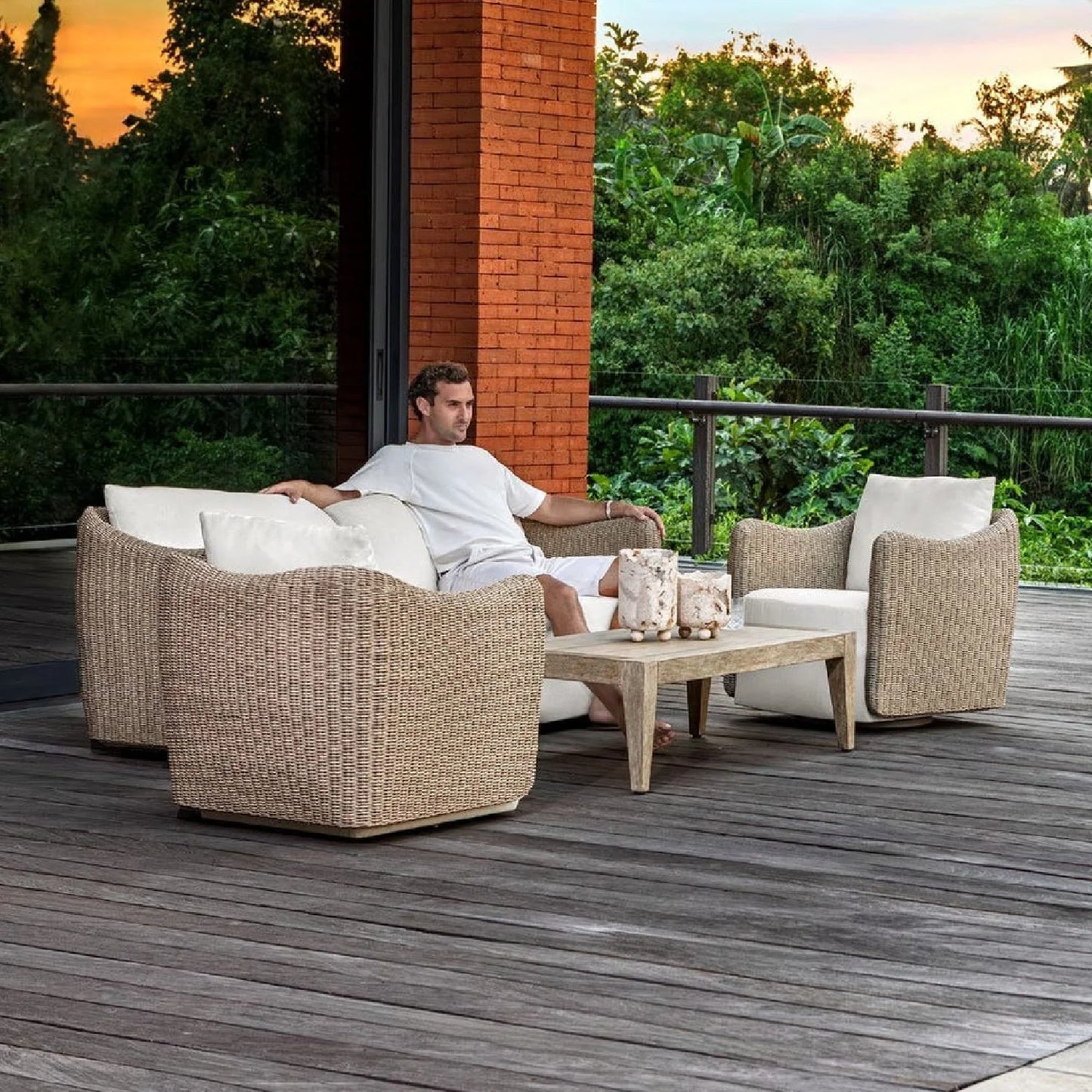 Luxury Rectangular Solid Mahogany Coffee Table Modern Italian Style for Villa