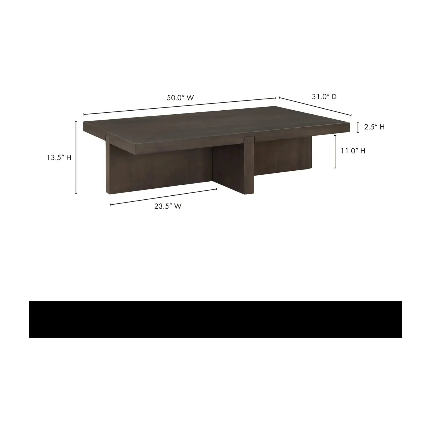 Luxury Rectangular Solid Oak Coffee Table Modern Italian Style for Villa