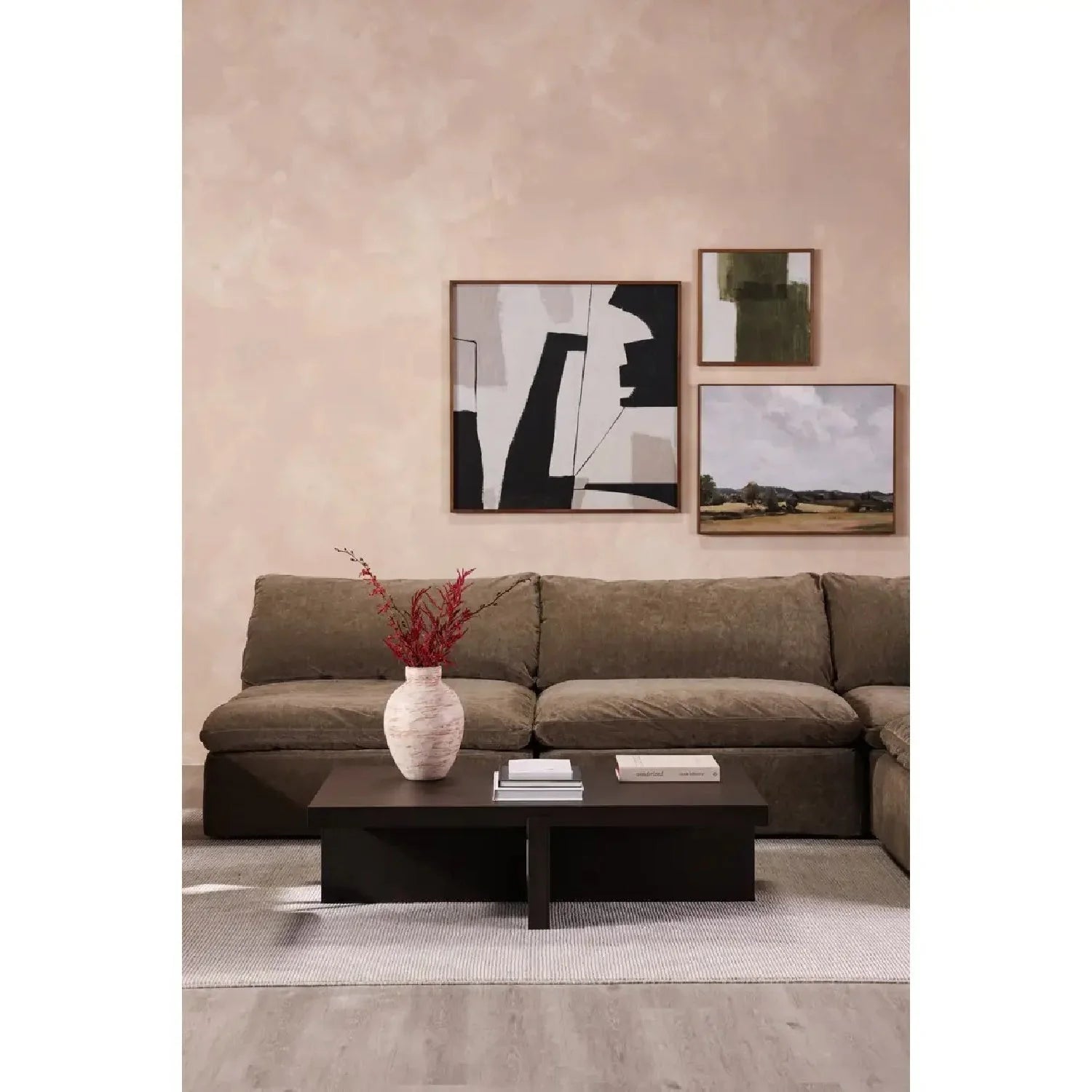 Luxury Rectangular Solid Oak Coffee Table Modern Italian Style for Villa