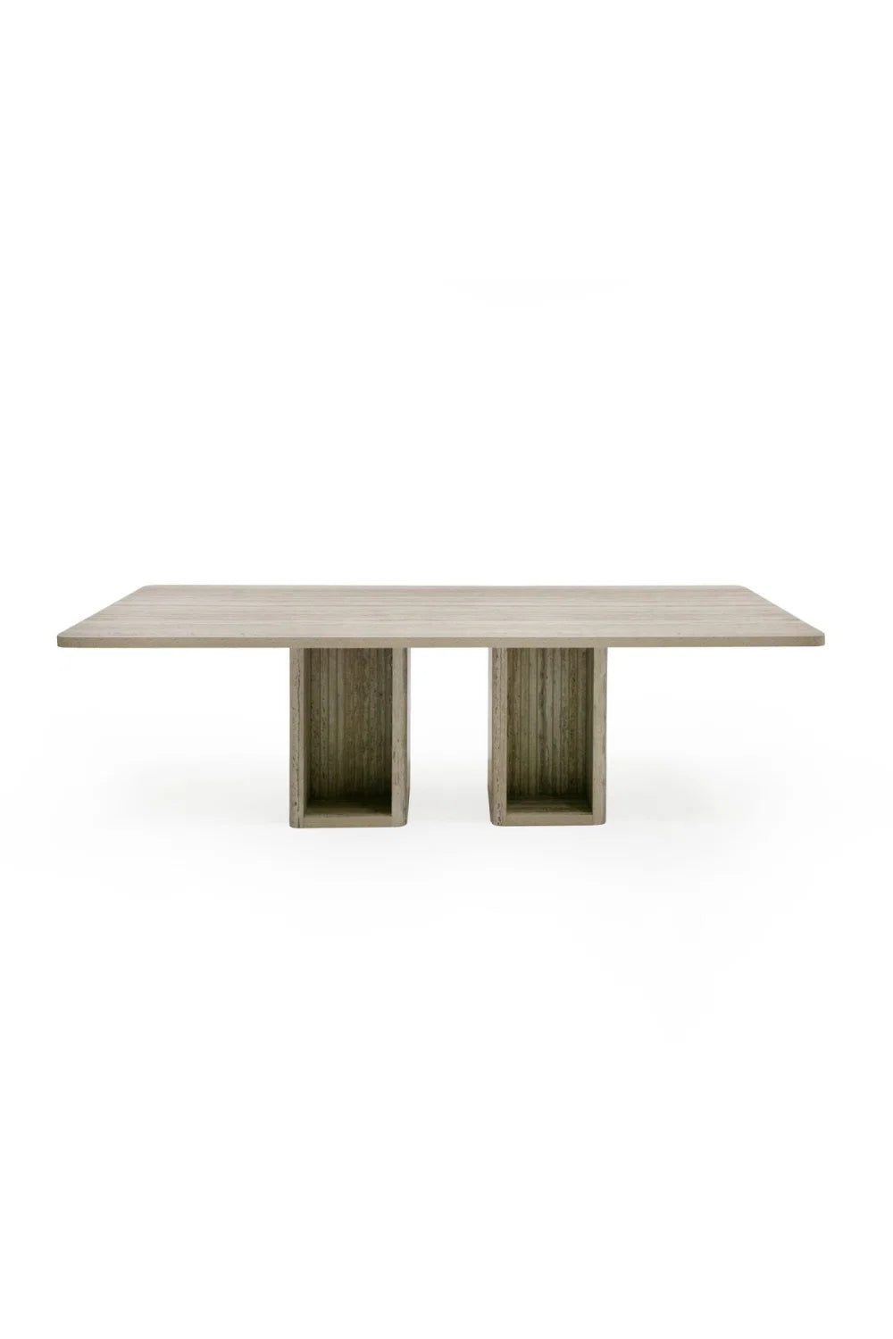 Luxury Rectangular Travertine Dining Table Modern Italian Style for Villa
