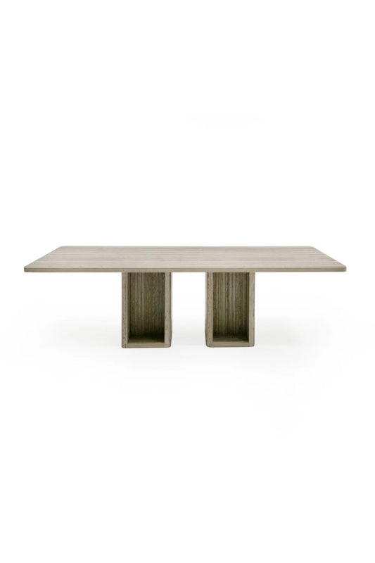 Luxury Rectangular Travertine Dining Table Modern Italian Style for Villa