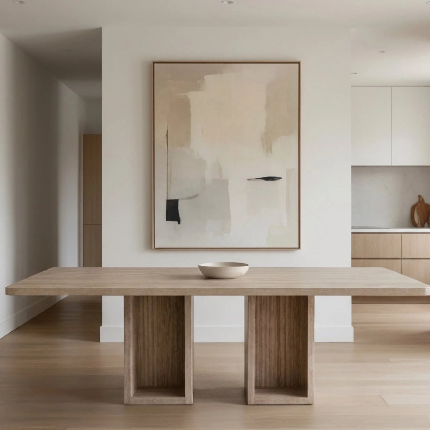 Luxury Rectangular Travertine Dining Table Modern Italian Style for Villa