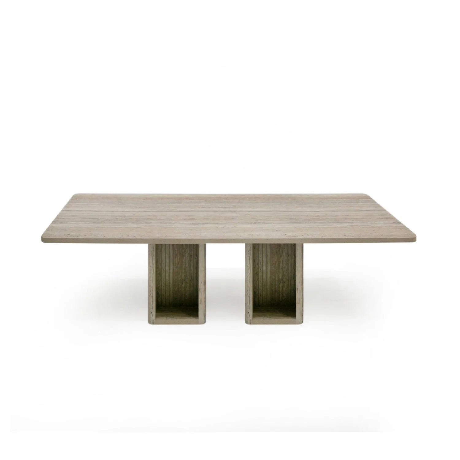 Luxury Rectangular Travertine Dining Table Modern Italian Style for Villa
