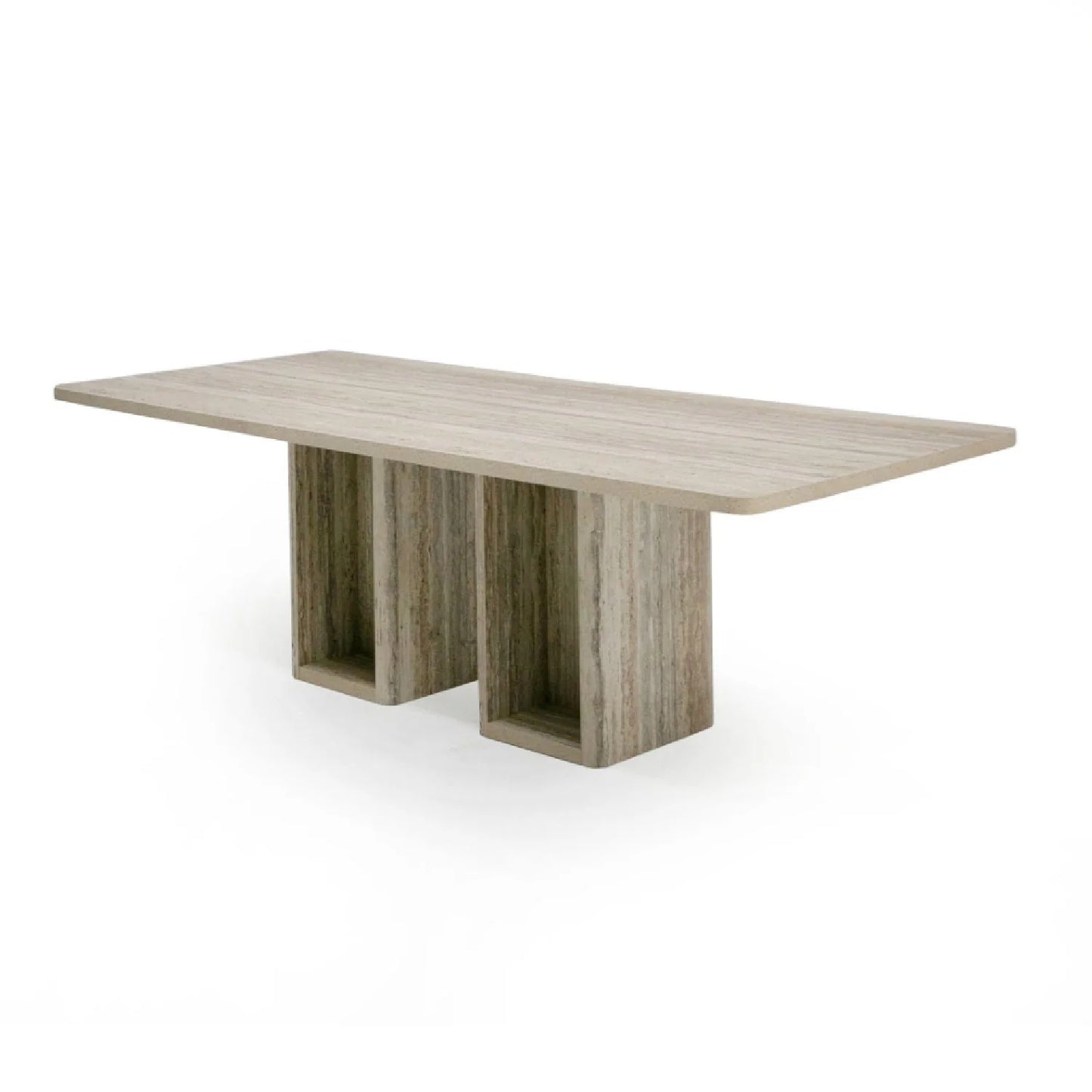 Luxury Rectangular Travertine Dining Table Modern Italian Style for Villa