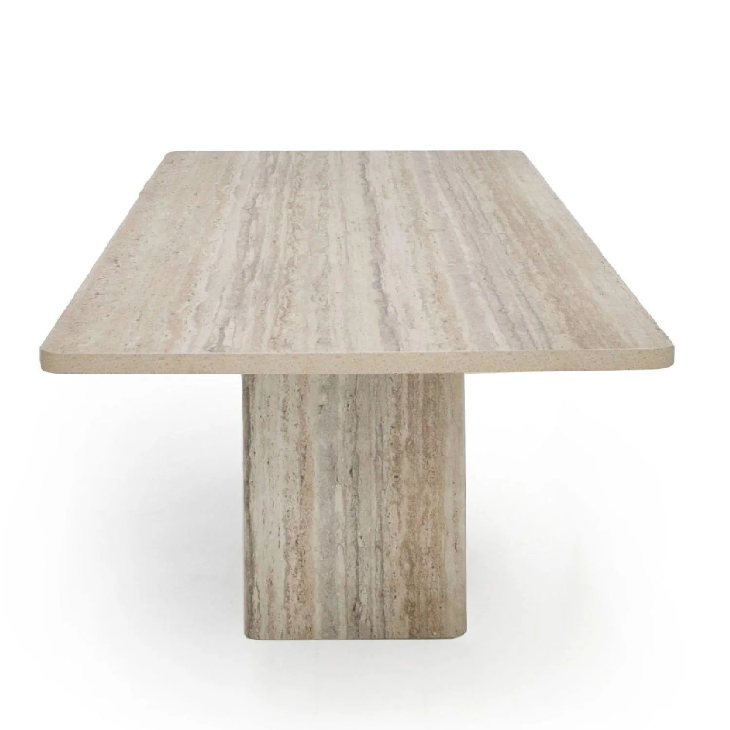 Luxury Rectangular Travertine Dining Table Modern Italian Style for Villa