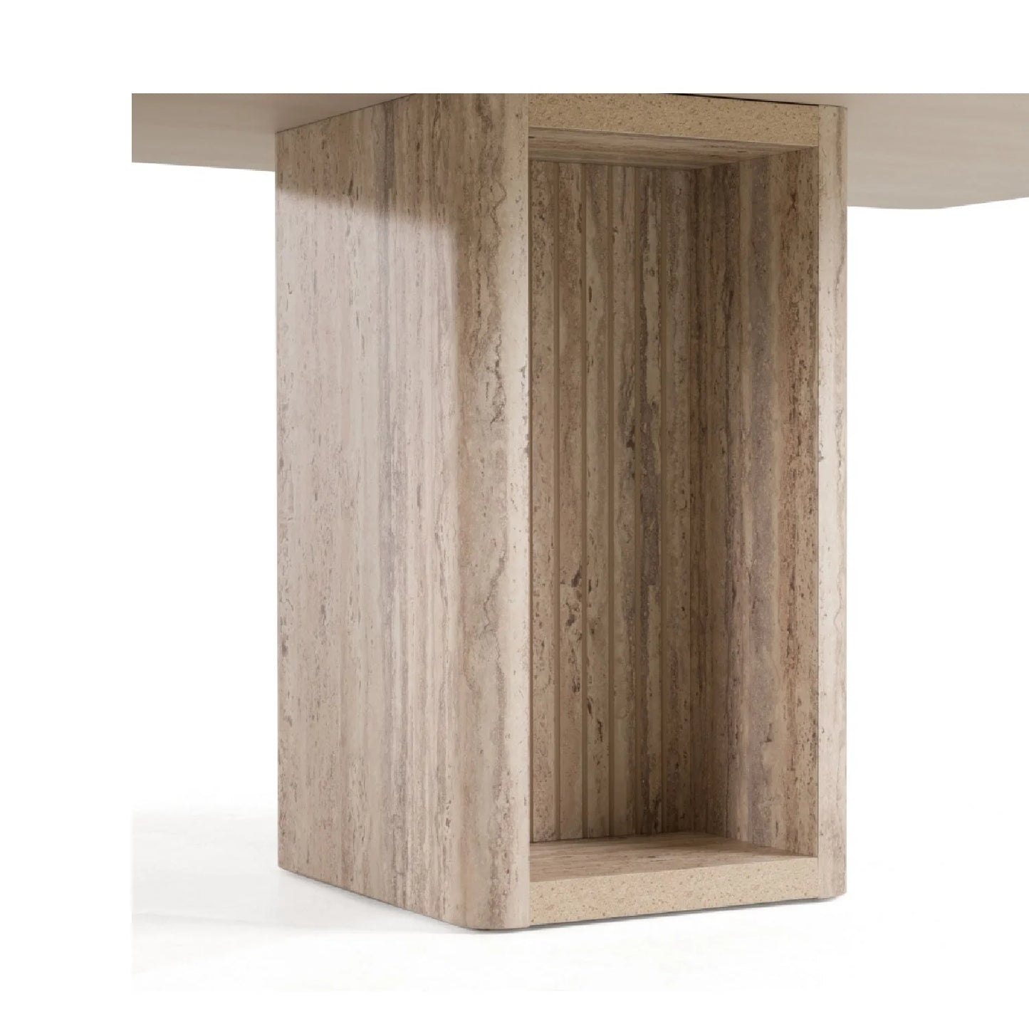 Luxury Rectangular Travertine Dining Table Modern Italian Style for Villa