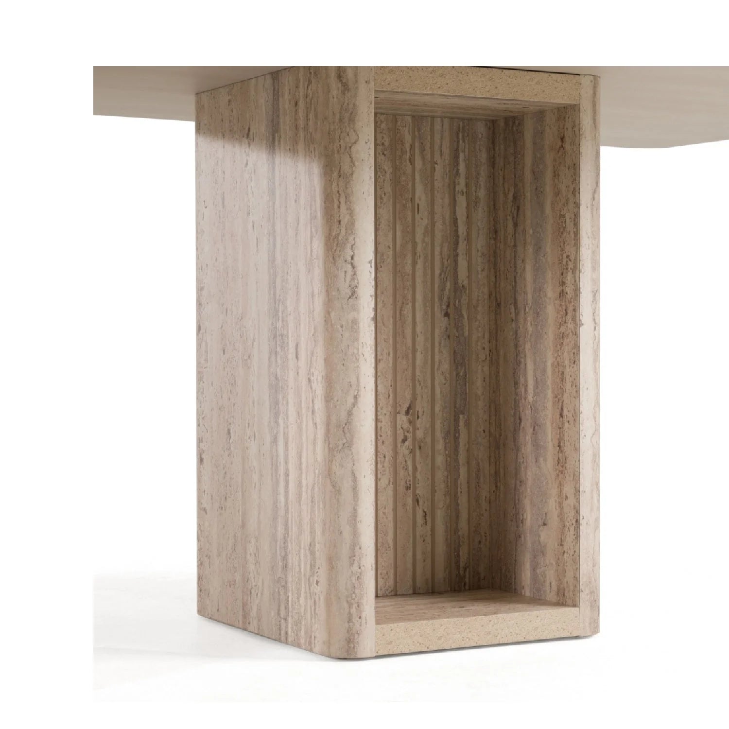 Luxury Rectangular Travertine Dining Table Modern Italian Style for Villa