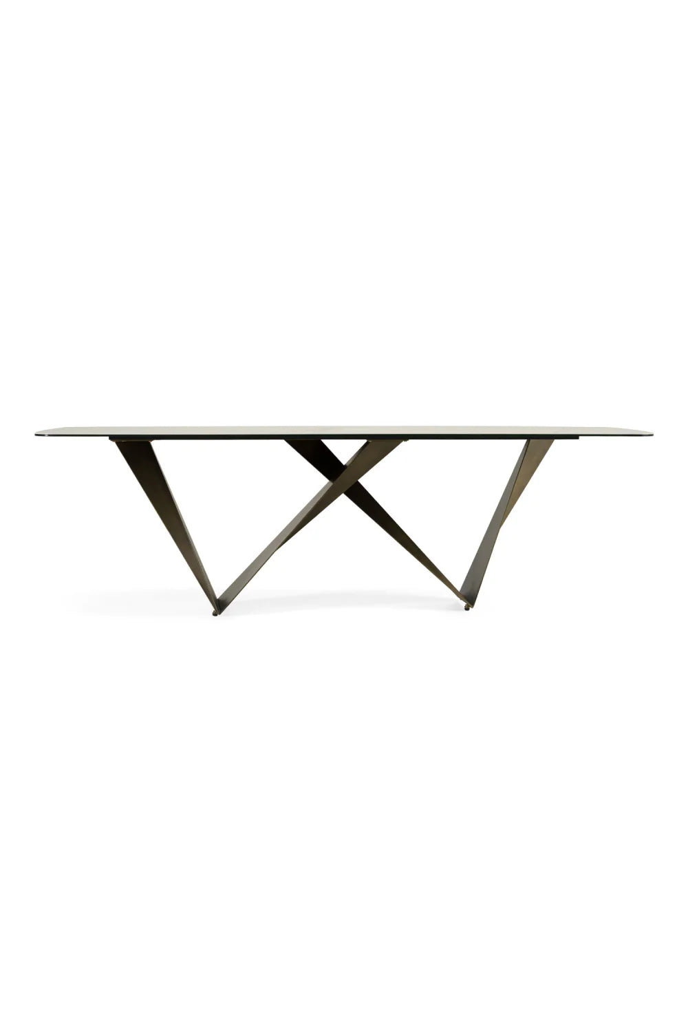 Luxury Rectangular White Ceramic Dining Table Modern Italian Style for Villa
