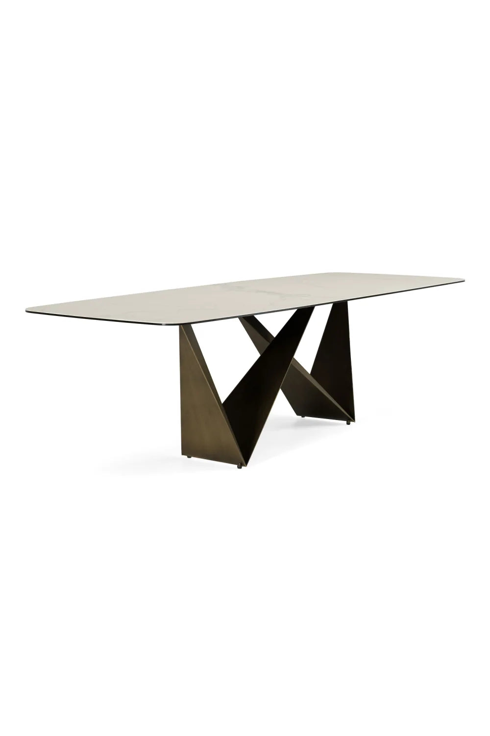 Luxury Rectangular White Ceramic Dining Table Modern Italian Style for Villa