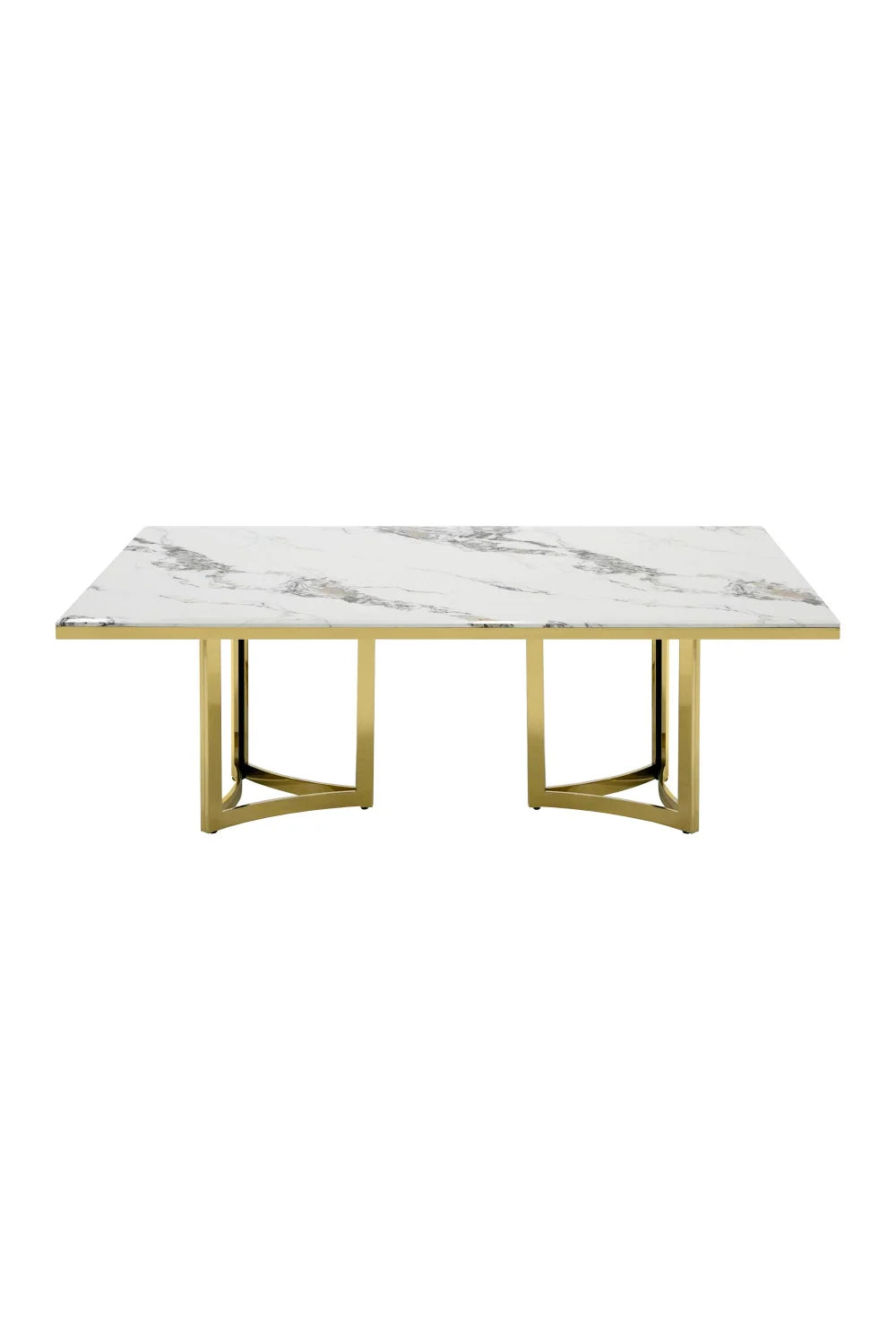Luxury Rectangular White Marble Dining Table Modern Italian Style for Villa