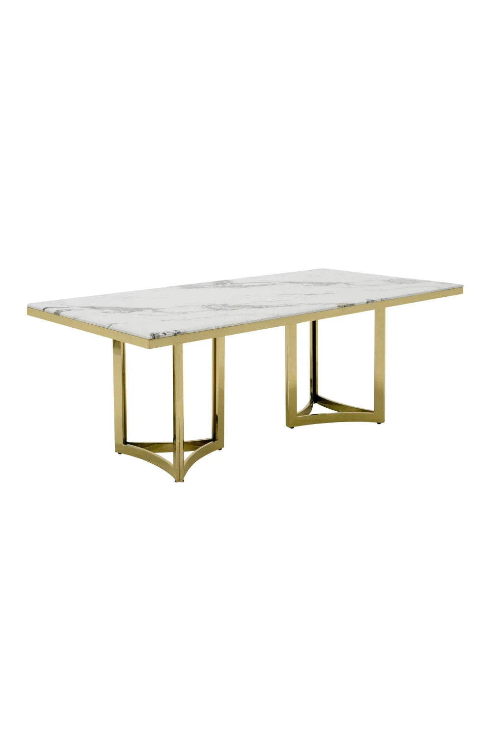 Luxury Rectangular White Marble Dining Table Modern Italian Style for Villa
