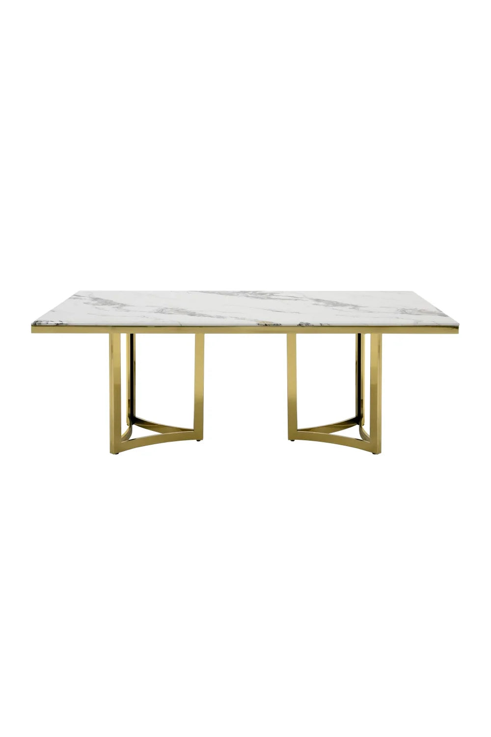 Luxury Rectangular White Marble Dining Table Modern Italian Style for Villa