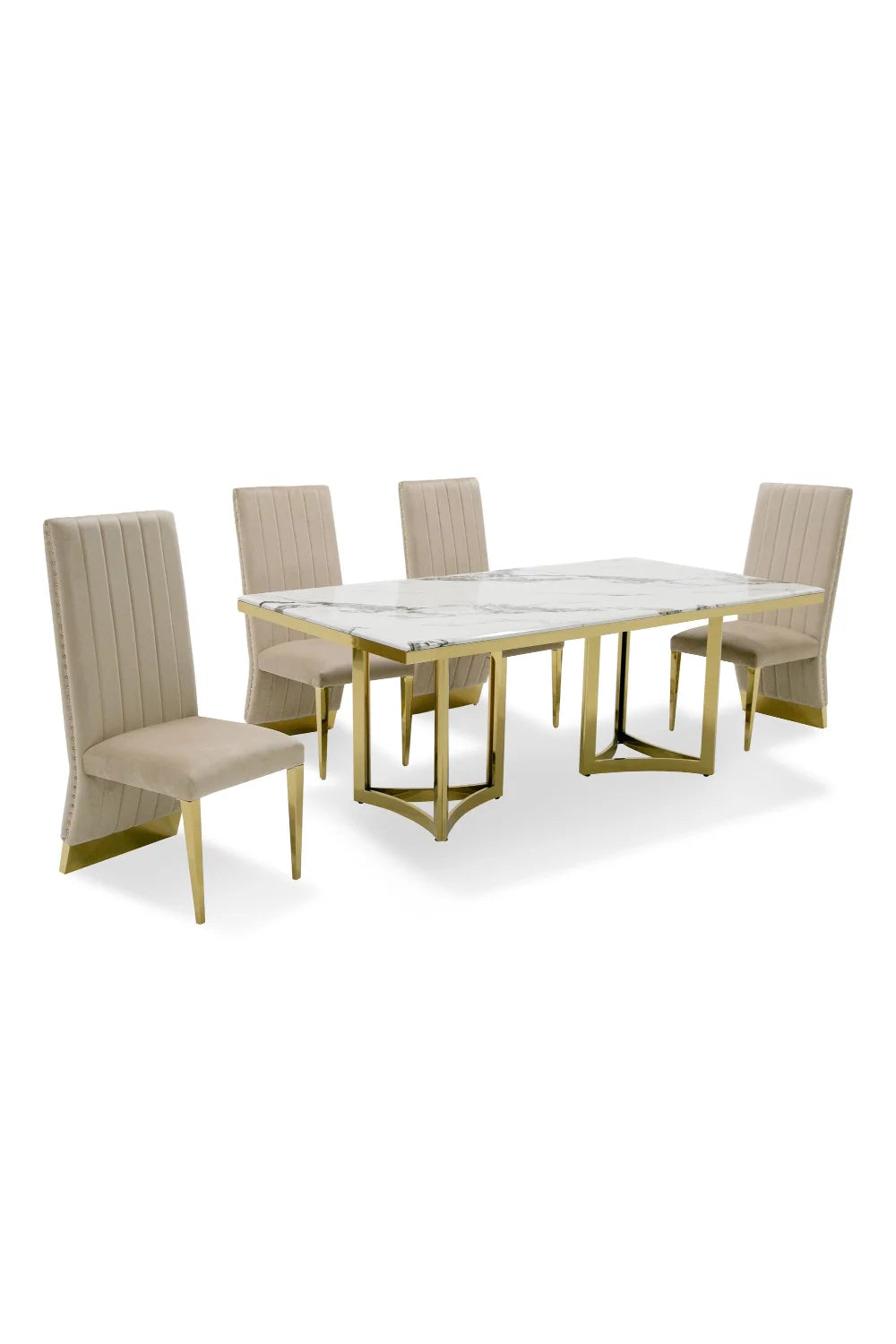 Luxury Rectangular White Marble Dining Table Modern Italian Style for Villa