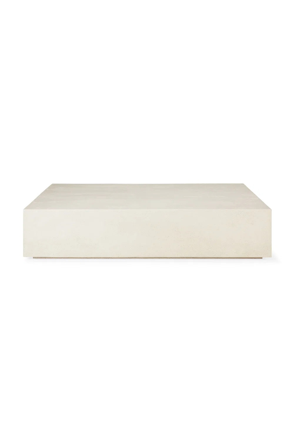 Luxury Rectangular White Microcement Coffee Table Modern Italian Style for Villa