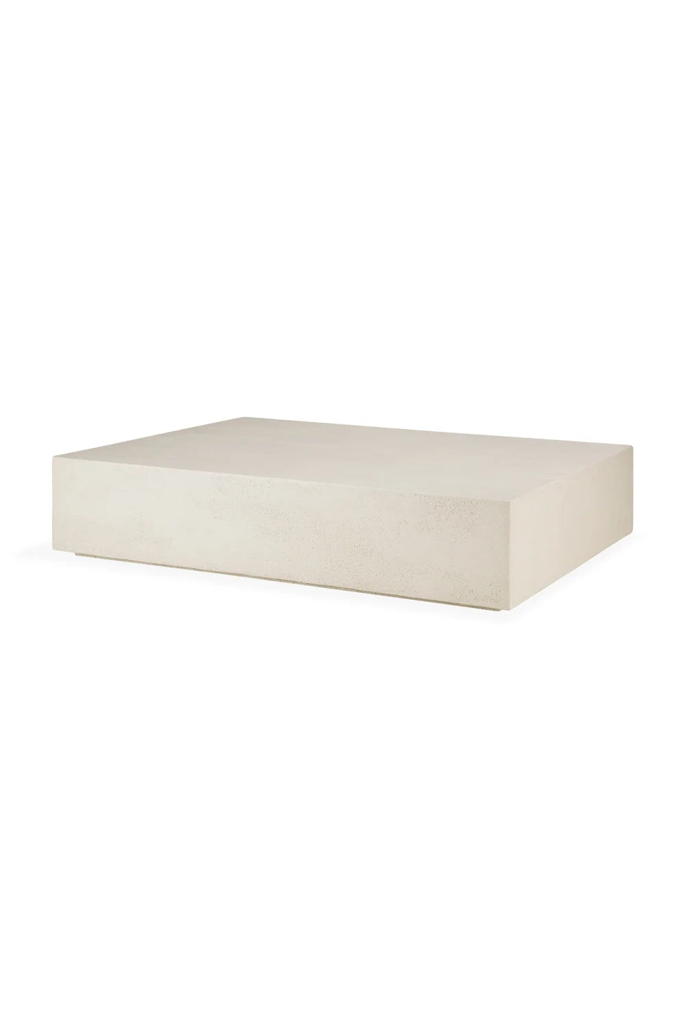 Luxury Rectangular White Microcement Coffee Table Modern Italian Style for Villa
