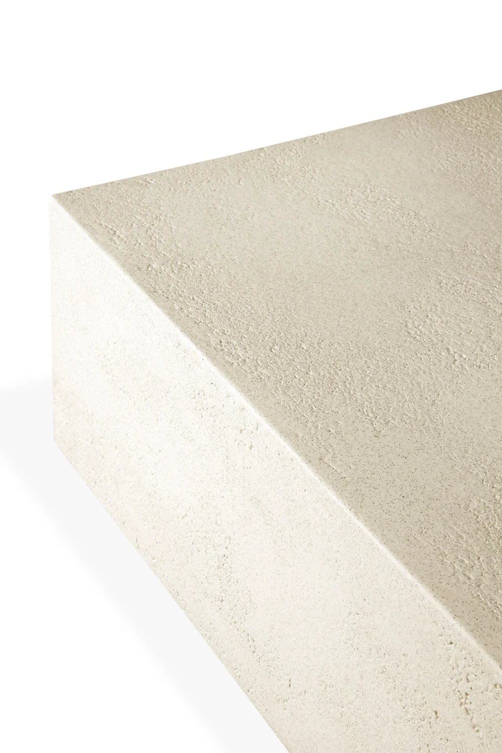 Luxury Rectangular White Microcement Coffee Table Modern Italian Style for Villa