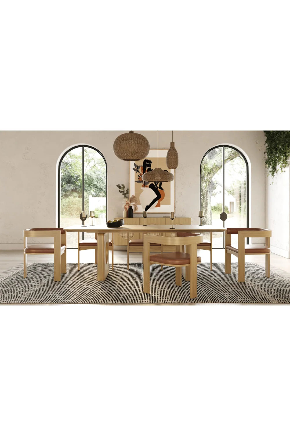 Luxury Rectangular White Oak Dining Table Modern Italian Style for Villa