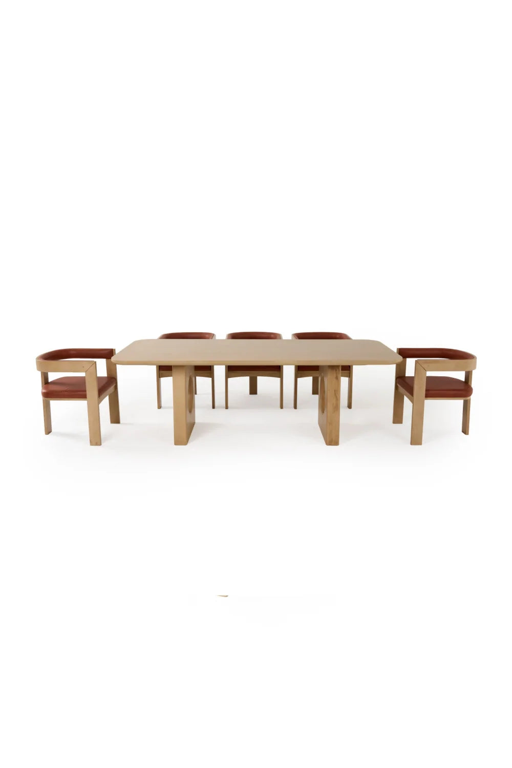 Luxury Rectangular White Oak Dining Table Modern Italian Style for Villa