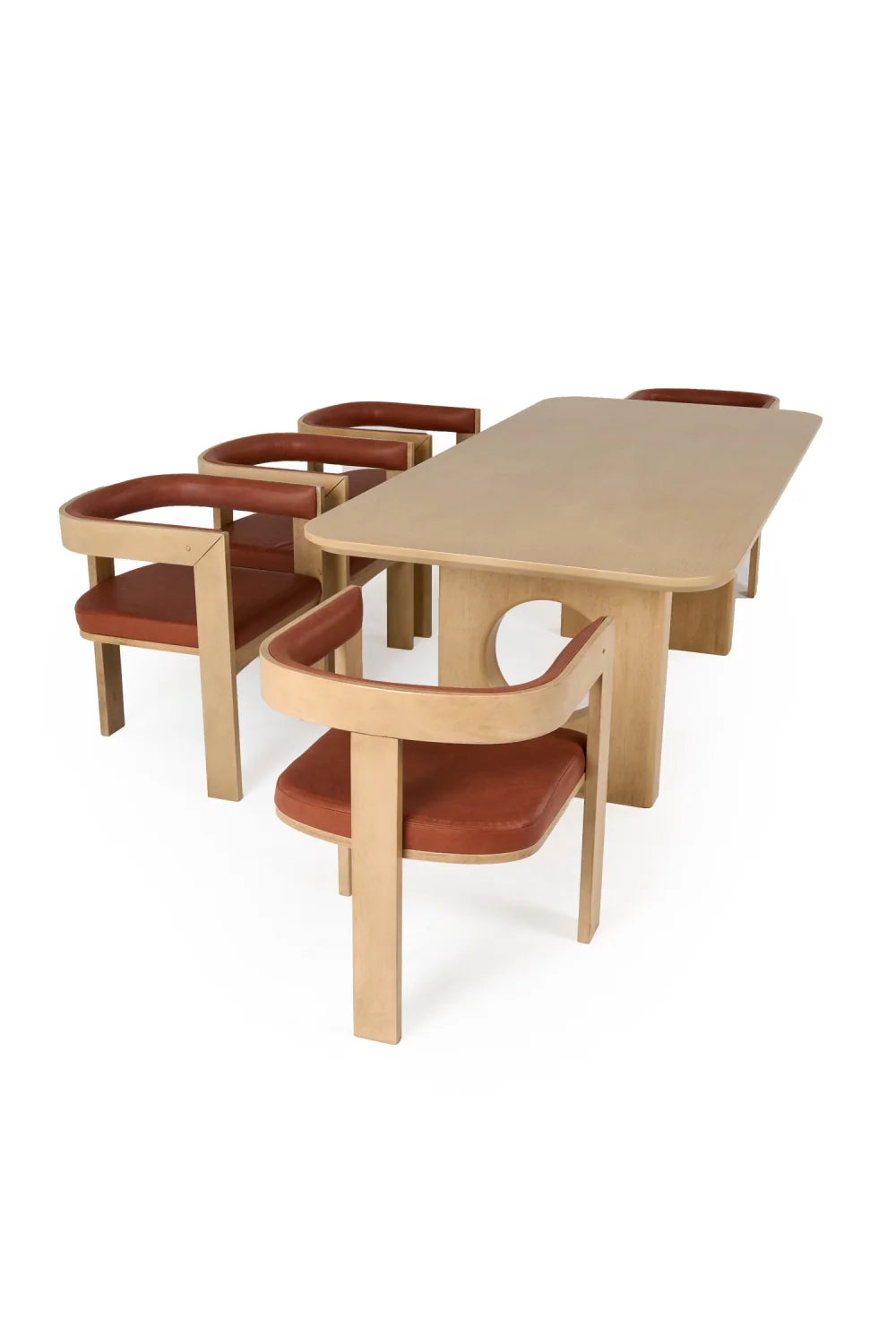 Luxury Rectangular White Oak Dining Table Modern Italian Style for Villa