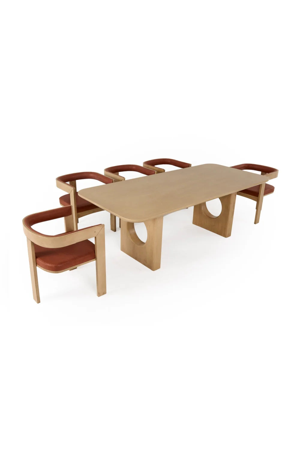 Luxury Rectangular White Oak Dining Table Modern Italian Style for Villa