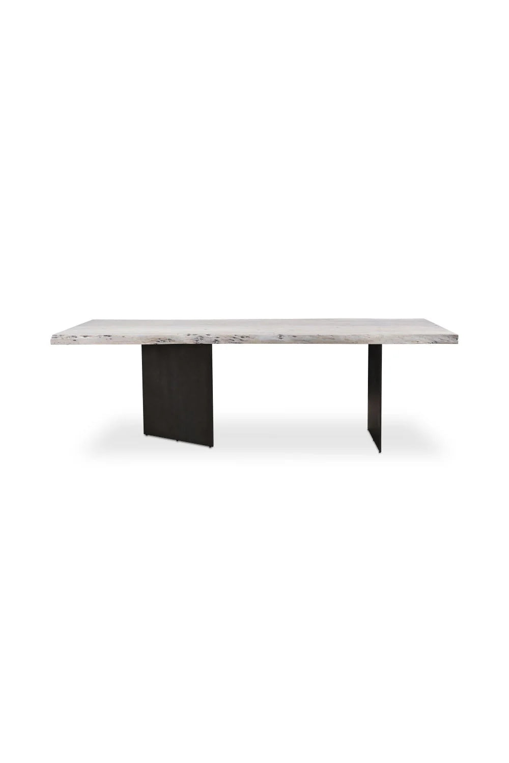 Luxury Rectangular Whitewashed Acacia Dining Table Modern Italian Style for Villa