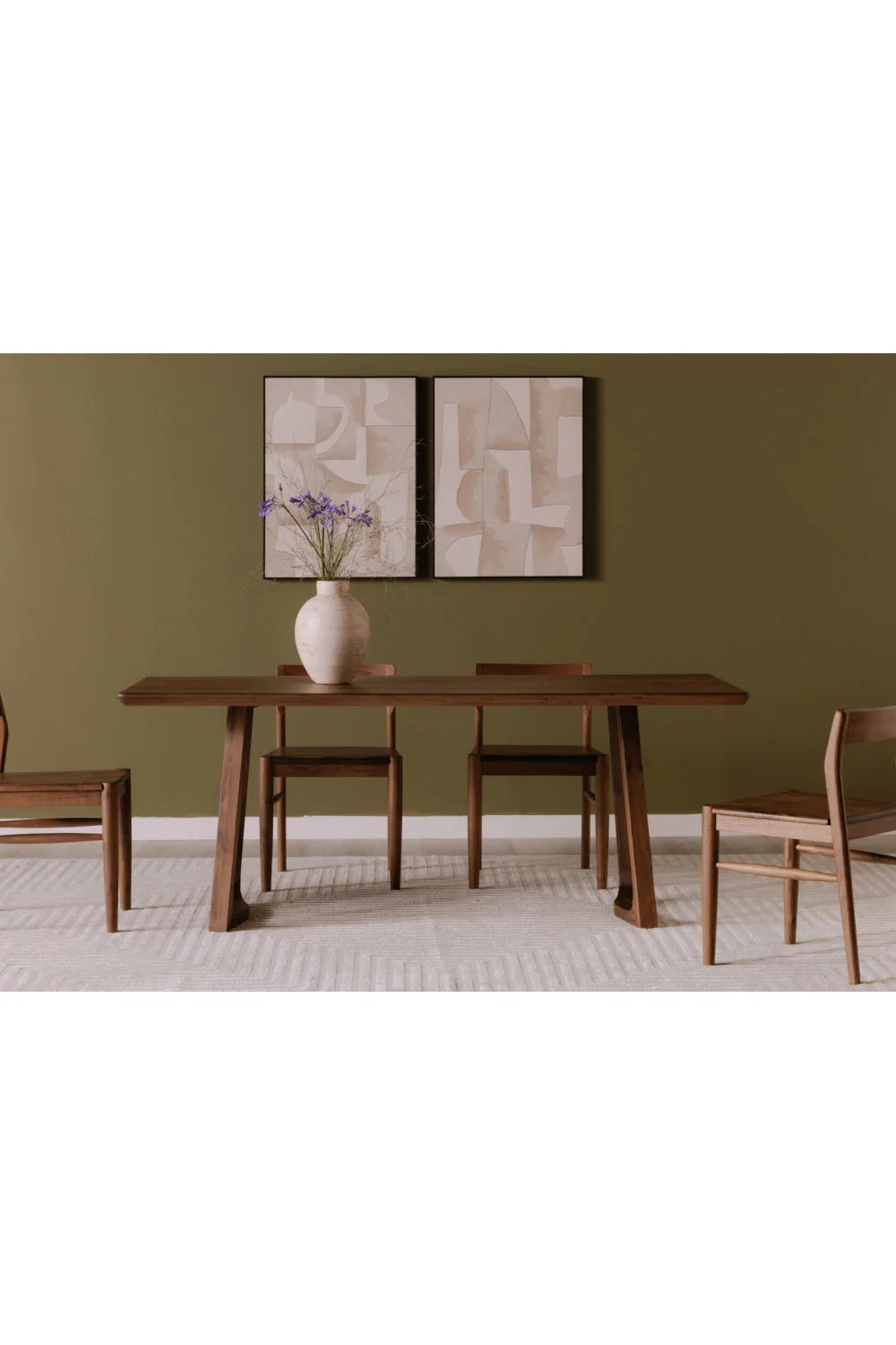 Luxury Rectangular Wooden Dining Table Modern Italian Style for Villa