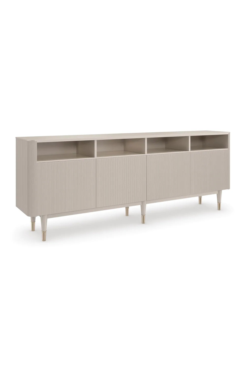 Luxury Reeded 4-Door TV Cabinet Modern Italian Style for Villa
