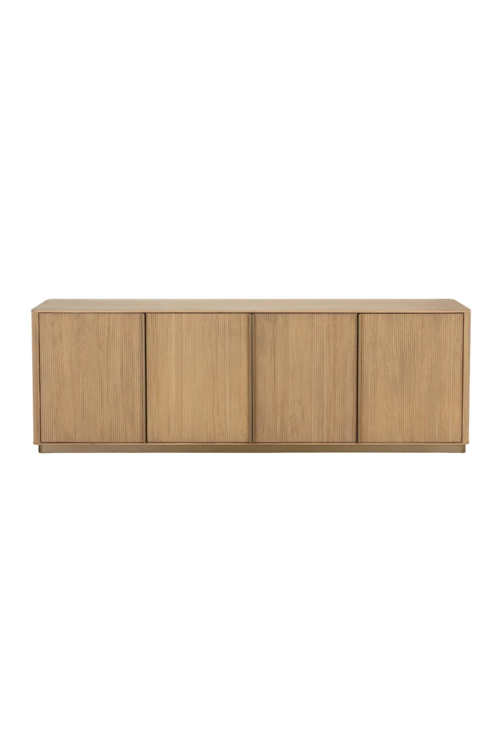 Luxury Reeded Oak 4-Door Sideboard European Style for Villa