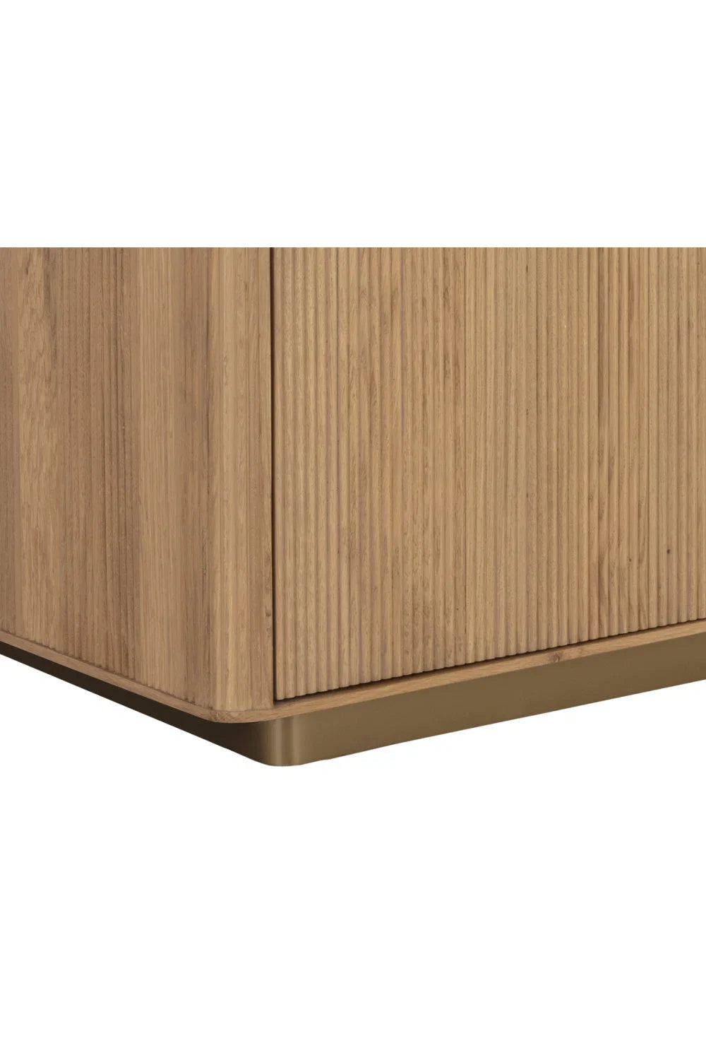 Luxury Reeded Oak 4-Door Sideboard European Style for Villa