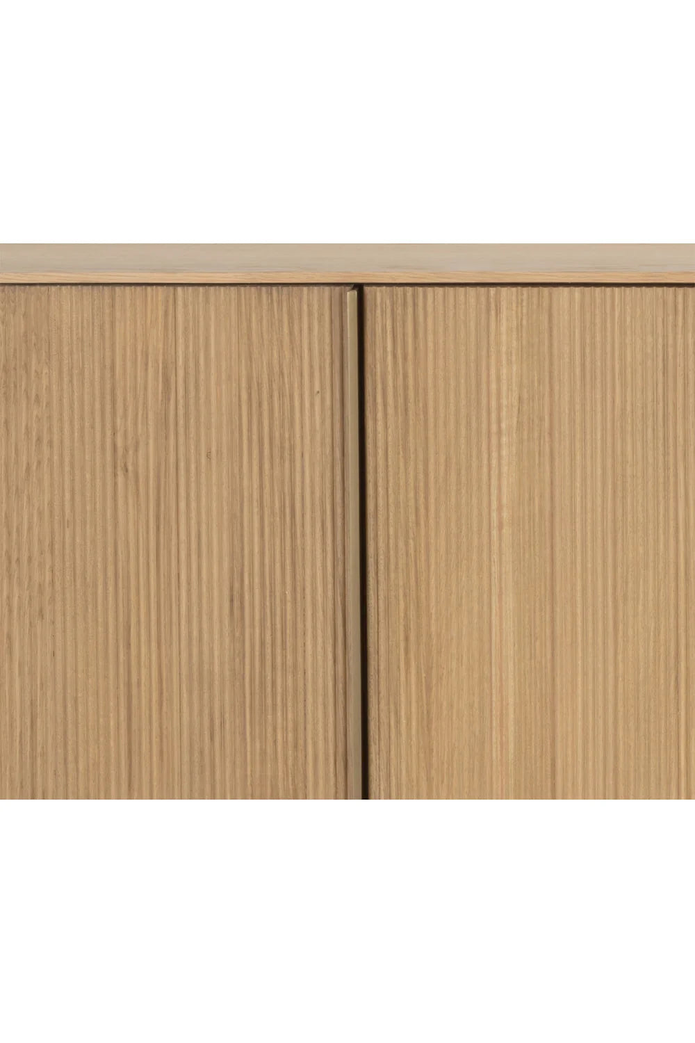 Luxury Reeded Oak 4-Door Sideboard European Style for Villa