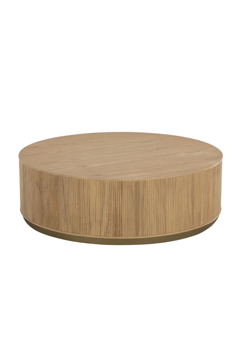 Luxury Reeded Oak Coffee Table Modern Italian Style for Villa