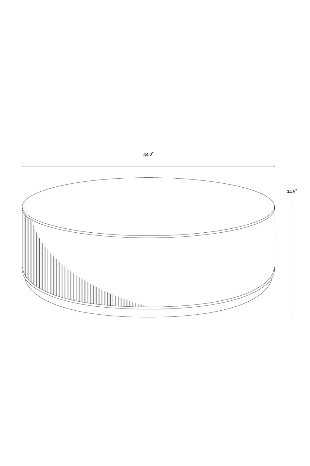 Luxury Reeded Oak Coffee Table Modern Italian Style for Villa