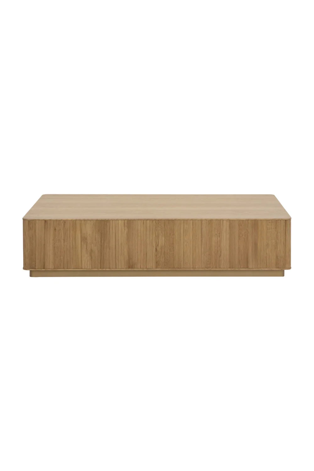 Luxury Reeded Oak Coffee Table Modern Italian Style for Villa