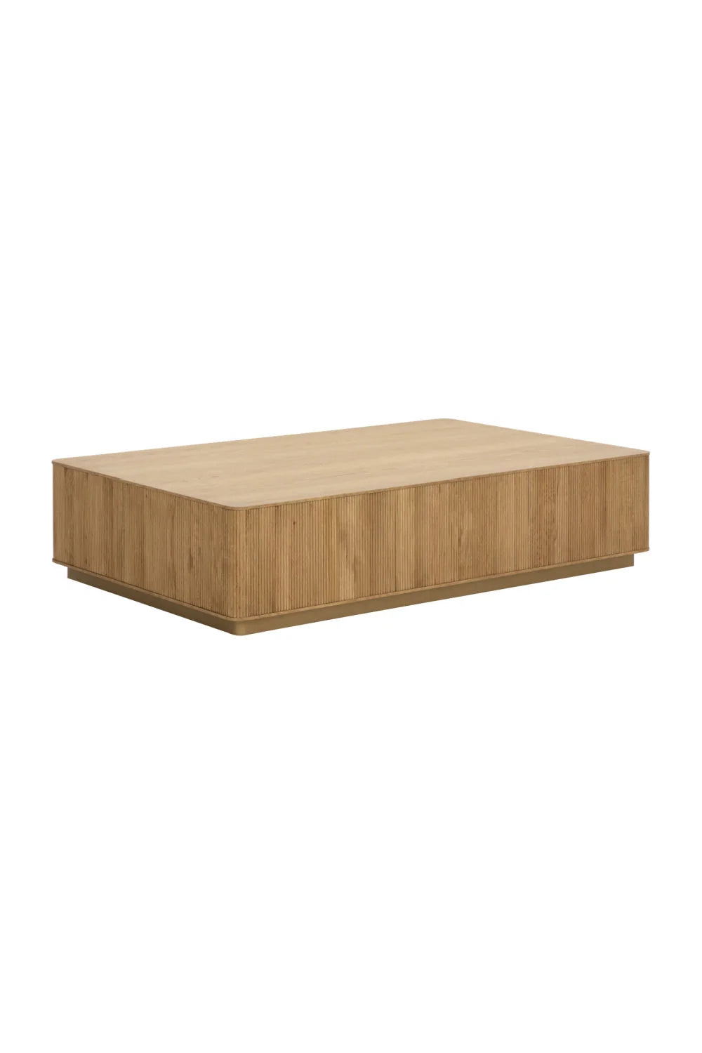 Luxury Reeded Oak Coffee Table Modern Italian Style for Villa