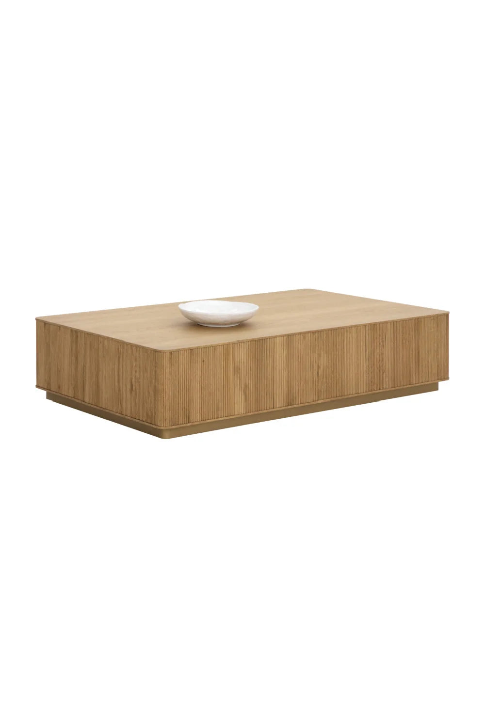 Luxury Reeded Oak Coffee Table Modern Italian Style for Villa