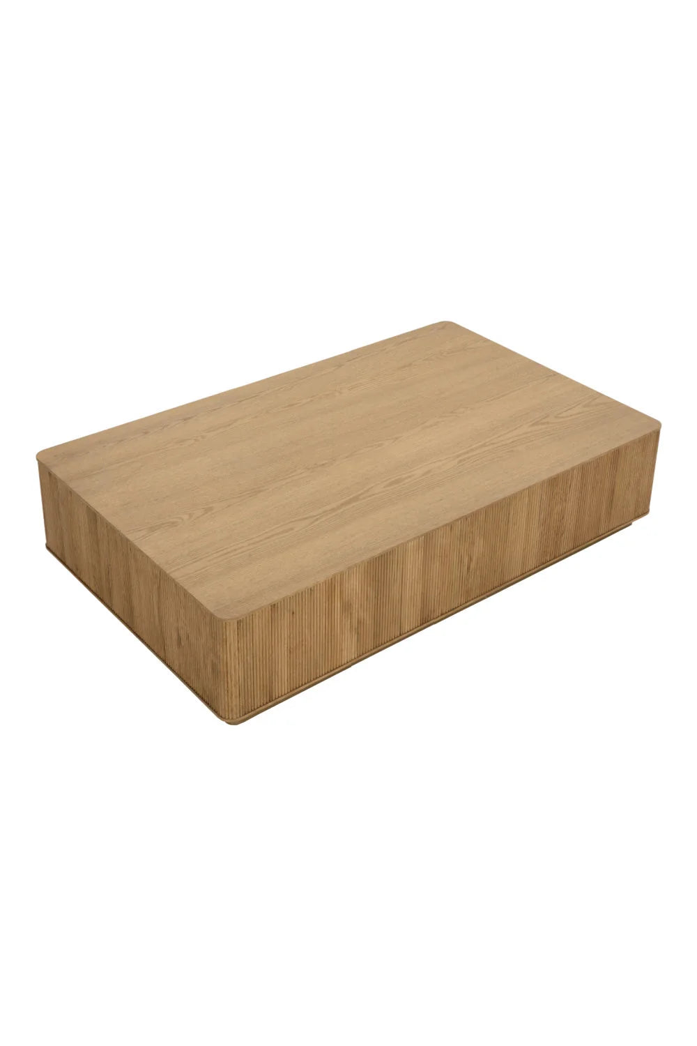 Luxury Reeded Oak Coffee Table Modern Italian Style for Villa